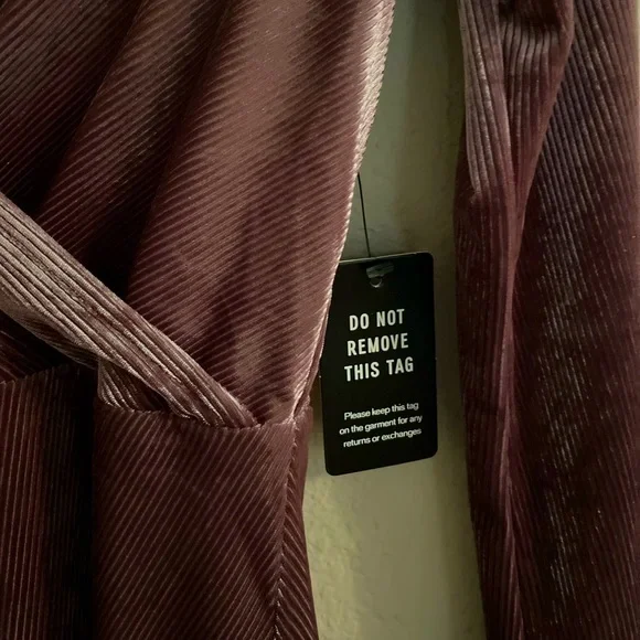 NWT Express Pink Long Sleeve Soft Corduroy Wrap Dress size Small Petite! - Picture 5 of 8